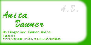 anita dauner business card